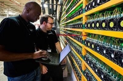 An overview of a secure mining farm in Asia, showcasing protected equipment against physical threats