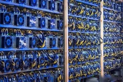 A modern mining rig setup for cryptocurrencies